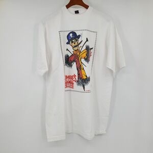 Vintage King Zombies House of Voodoo New Orleans T Shirt White 2XL 90s Skeleton